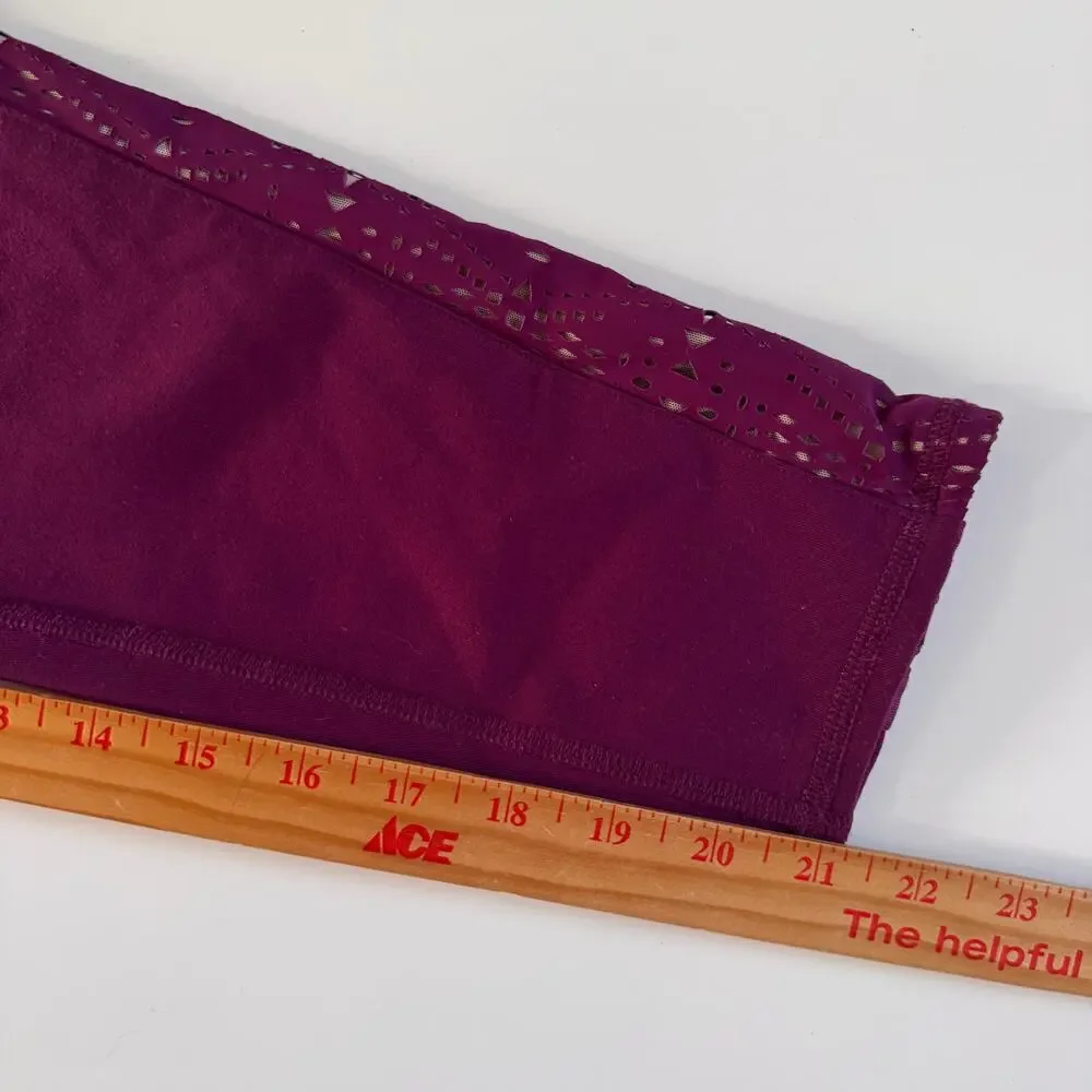 Alo High Waisted Patina Yoga Capri Pants Leggings 3158 Purple Burgundy Pilates